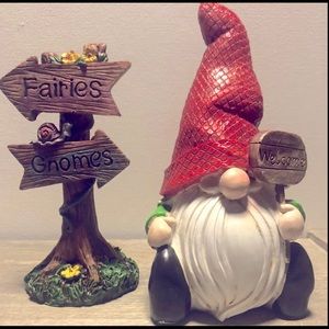 SPRING GNOME & WELCOME SIGN